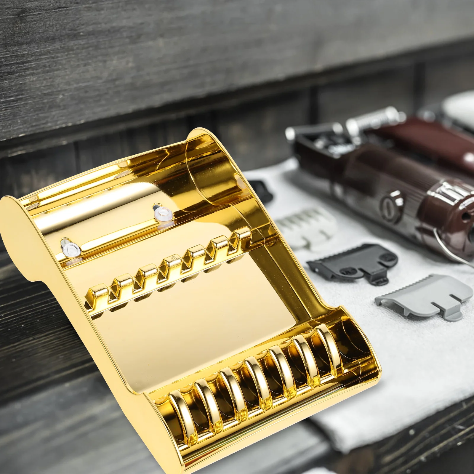 Scissors Storage Rack Gold Plated Multi Slot Design With Vacuum Suction Cup For Salon Tool Organizer Display Tray
Scissors Storage Rack Gold Plated Multi Slot Design With Vacuum Suction Cup For Salon Tool Organizer Display Tray