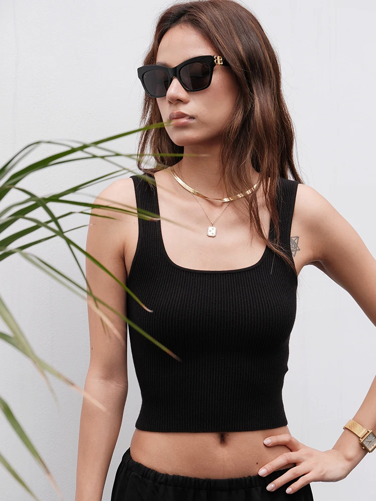 DiscoGlam Knitted Crop Top Women's Square Collar Vest Summer Short Sporty High Elasticity Inner Wear Commute Style
DiscoGlam Knitted Crop Top Women's Square Collar Vest Summer Short Sporty High Elasticity Inner Wear Commute Style