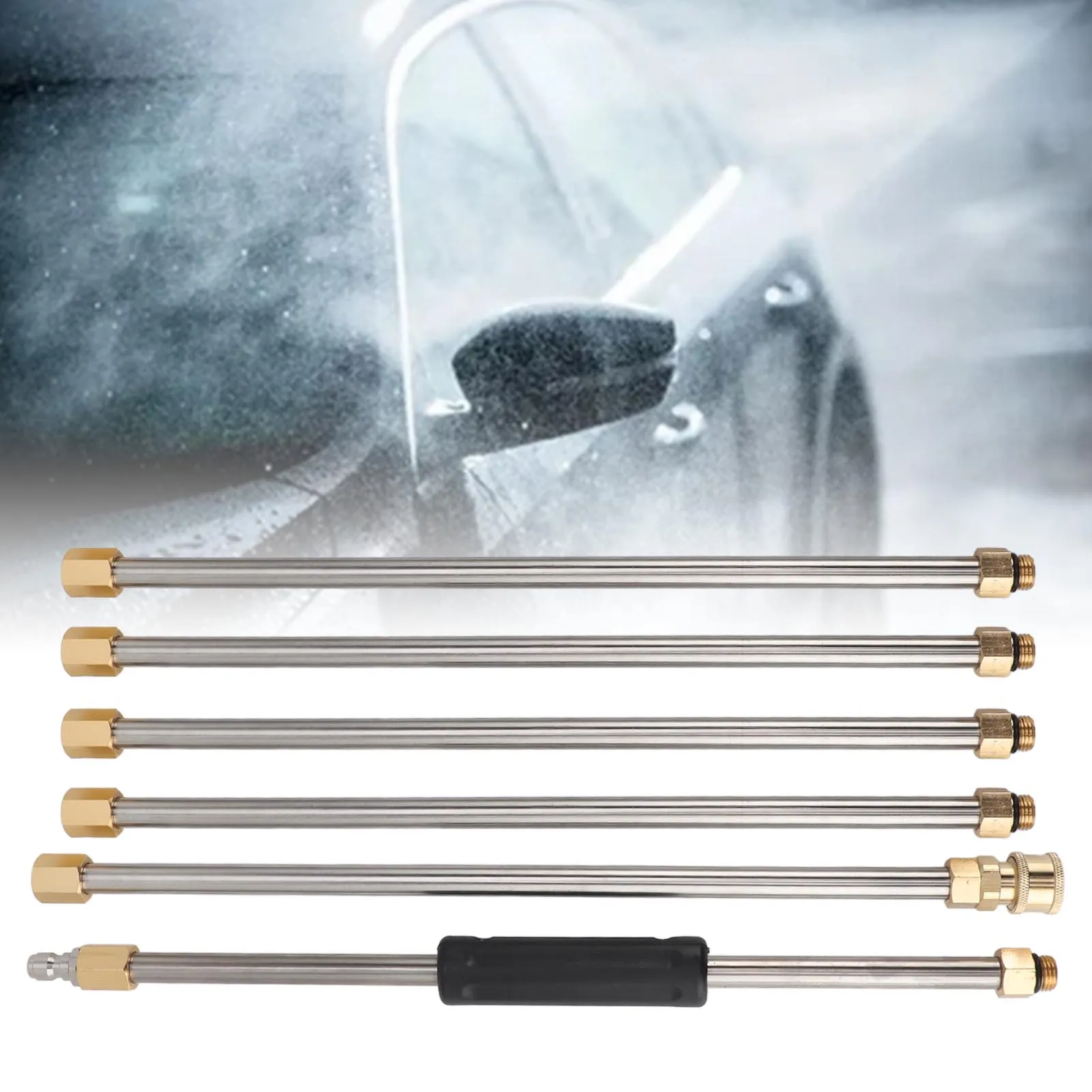 6pcs 90 inch Pressure Washer Extension Wand Versatile Stainless Steel Pressure Washer Lance Brass Fittings for Roof Cleaning
6pcs 90 inch Pressure Washer Extension Wand Versatile Stainless Steel Pressure Washer Lance Brass Fittings for Roof Cleaning