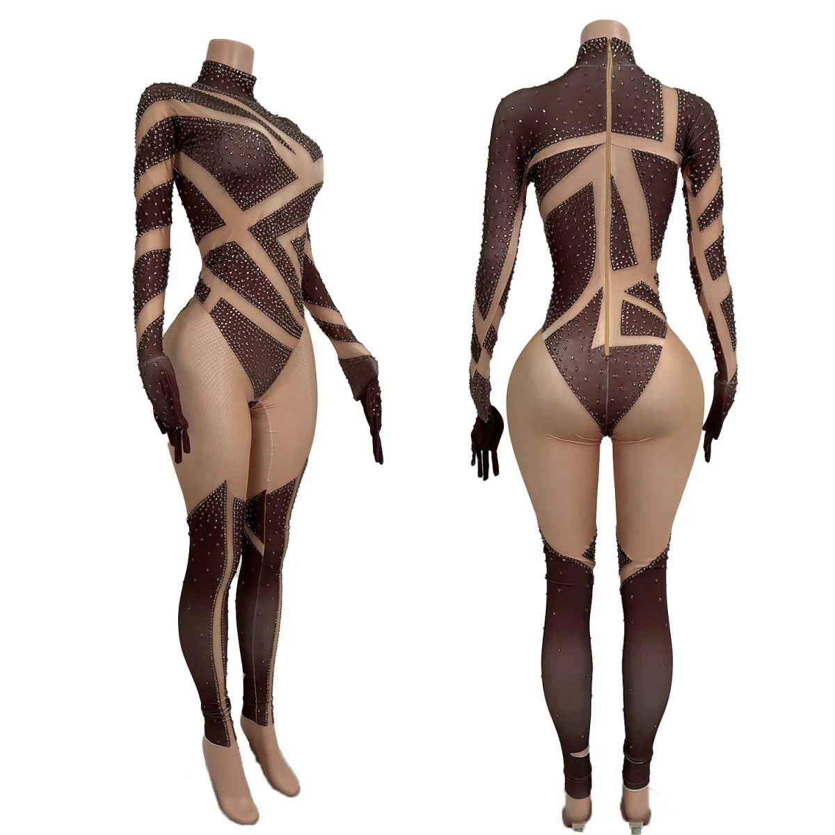 Women Sexy Sparkly Rhinestone Tight Fitting Jumpsuit Spandex Night Club Stage Show Dance Costume Party Celebrate Outfit Jimu
Women Sexy Sparkly Rhinestone Tight Fitting Jumpsuit Spandex Night Club Stage Show Dance Costume Party Celebrate Outfit Jimu