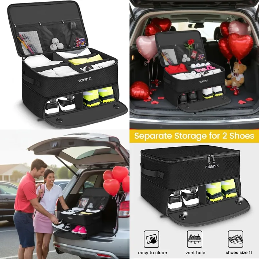 2 Layer Golf Trunk Organizer, Golf Gifts for Men with Separate Ventilated Compartment for 2 Pair Shoes, Waterproof Car Trunk Lo
2 Layer Golf Trunk Organizer, Golf Gifts for Men with Separate Ventilated Compartment for 2 Pair Shoes, Waterproof Car Trunk Lo