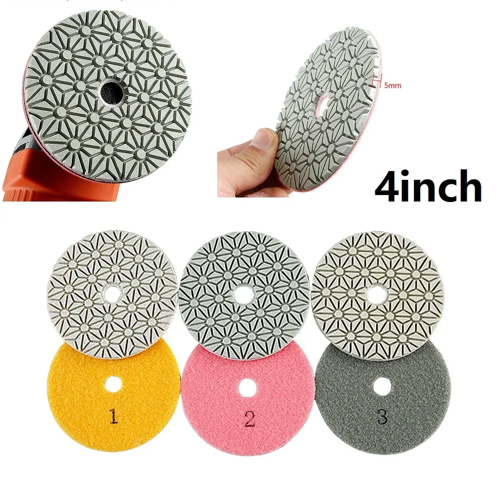 1PC 4 Inch 100mm Dry/wet Diamond Polishing Pads Flexible Sanding Disc Granite Concrete Marble Stone Grinding Polishing Tool
1PC 4 Inch 100mm Dry/wet Diamond Polishing Pads Flexible Sanding Disc Granite Concrete Marble Stone Grinding Polishing Tool