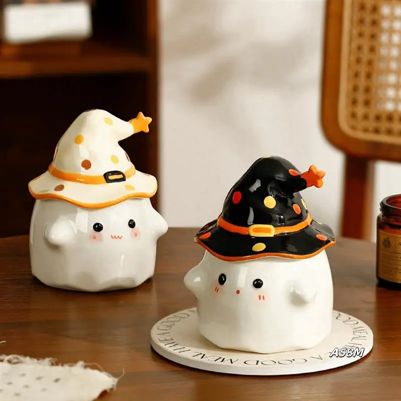 Ghost Coffee Cup, Cute Ghost Face Cup With Witch Hat Lid, Novelty Halloween Tea Cup, For Halloween
Ghost Coffee Cup, Cute Ghost Face Cup With Witch Hat Lid, Novelty Halloween Tea Cup, For Halloween