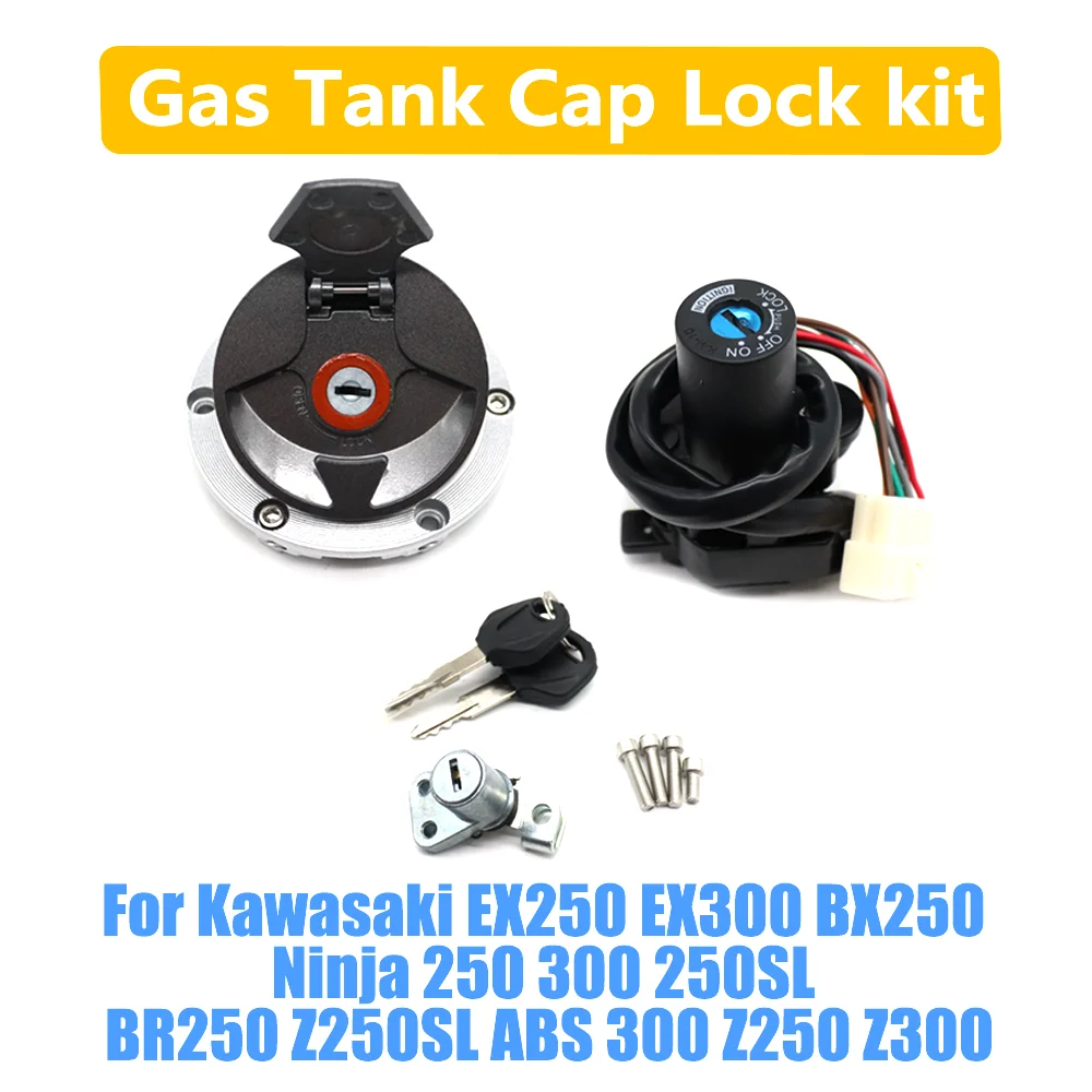 For Kawasaki Ninja 250 300 250SL BR250 Z250SL ABS 300 Z250 Z300 EX250 EX300 BX250 Fuel Gas Cap Ignition Switch Seat Lock Key Kit
For Kawasaki Ninja 250 300 250SL BR250 Z250SL ABS 300 Z250 Z300 EX250 EX300 BX250 Fuel Gas Cap Ignition Switch Seat Lock Key Kit