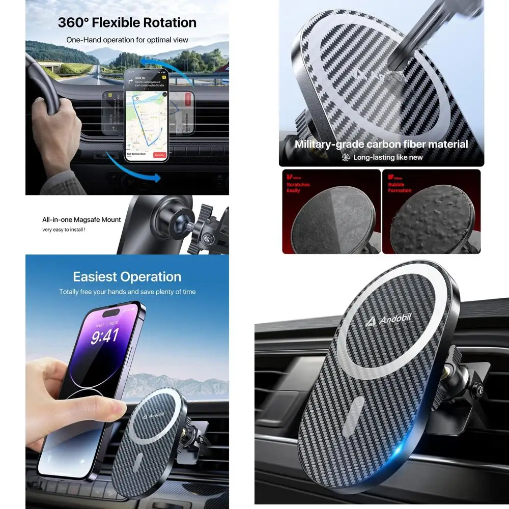 Magnetic Car Mount Pro: Ultra-Strong, 360° Rotatable Holder for iPhones 17 Pro Max, 16/15/14/13/12, S25/S24 (Carbon Fiber)
Magnetic Car Mount Pro: Ultra-Strong, 360° Rotatable Holder for iPhones 17 Pro Max, 16/15/14/13/12, S25/S24 (Carbon Fiber)