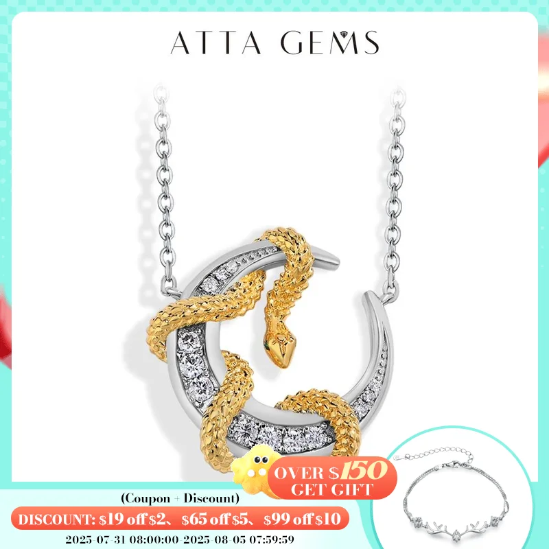 ATTAGEMS Luxury Moissanite Necklace With Moon Snake for Women S925 Sterling Silver lucky Birthday Party Engagement Jewelry Gift
ATTAGEMS Luxury Moissanite Necklace With Moon Snake for Women S925 Sterling Silver lucky Birthday Party Engagement Jewelry Gift