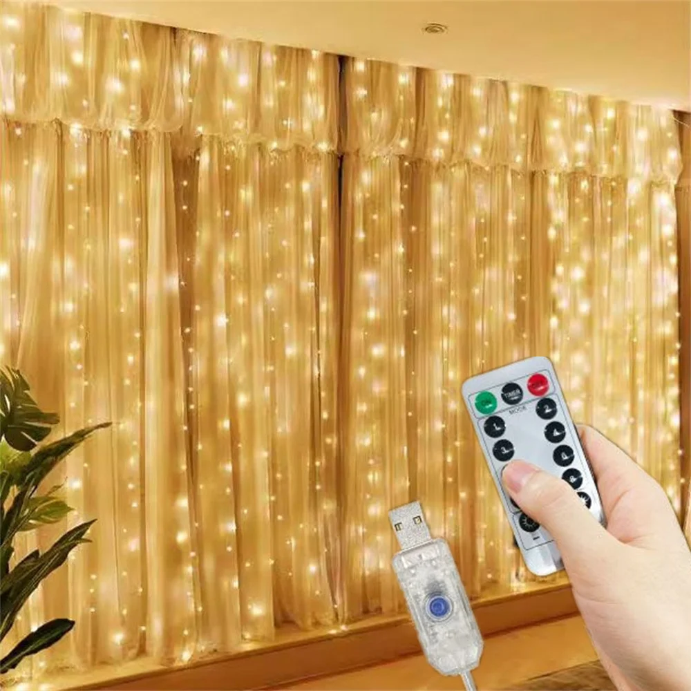 8 Modes Party LED Curtain Garland String Festoon USB Christmas Light Wedding Fairy Garden Lamp Holiday Light for Room Decoration
8 Modes Party LED Curtain Garland String Festoon USB Christmas Light Wedding Fairy Garden Lamp Holiday Light for Room Decoration