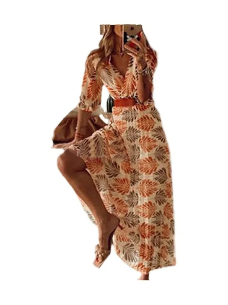 New Women's Fashion V Neck Midi Skirt Dress 2026 Summer Spring Floral Print Resort Style Short Sleeve Belt Dress Female
New Women's Fashion V Neck Midi Skirt Dress 2026 Summer Spring Floral Print Resort Style Short Sleeve Belt Dress Female