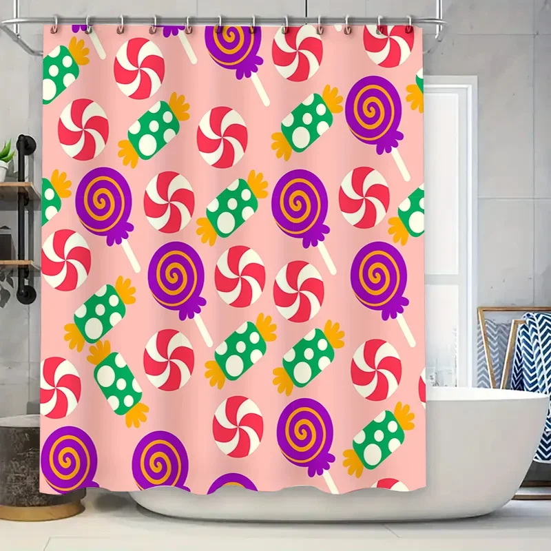Bright Candy Print Shower Curtain Waterproof Bathroom Decor for Kids Room Polyester Fabric with Grommets Rings Set
Bright Candy Print Shower Curtain Waterproof Bathroom Decor for Kids Room Polyester Fabric with Grommets Rings Set