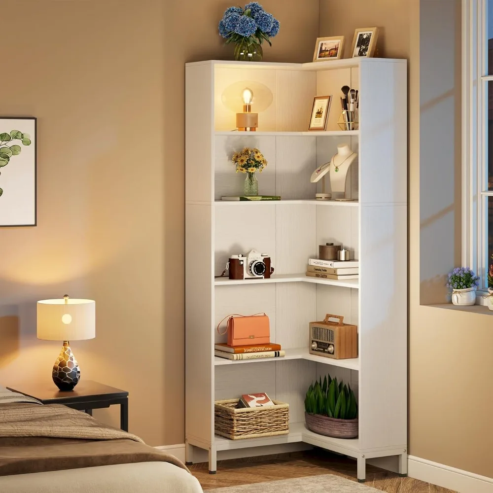 71 inches Corner Bookcase, 6-Tiers L-Shaped Bookshelf, Tall Storage Display Rack,Wooden Large Corner Bookshelves with Back Panel
71 inches Corner Bookcase, 6-Tiers L-Shaped Bookshelf, Tall Storage Display Rack,Wooden Large Corner Bookshelves with Back Panel