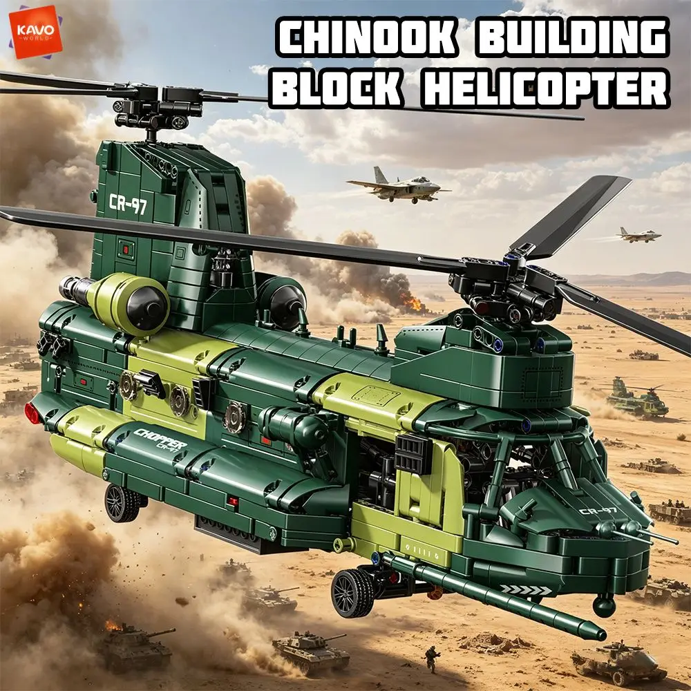 Конструктор KAVOWORLD 1826 деталей: Вертолет Chinook, высокодетализированный военный самолет, креативные игрушки для детей
Конструктор KAVOWORLD 1826 деталей: Вертолет Chinook, высокодетализированный военный самолет, креативные игрушки для детей