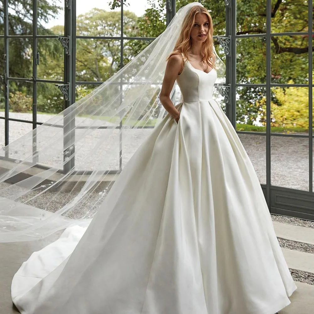 SSYTENS A Line Wedding Dresses Boho Sleeveless Long Bride Dresses With Pockets vestido novia Simple Arty Princess Wedding Gowns
SSYTENS A Line Wedding Dresses Boho Sleeveless Long Bride Dresses With Pockets vestido novia Simple Arty Princess Wedding Gowns