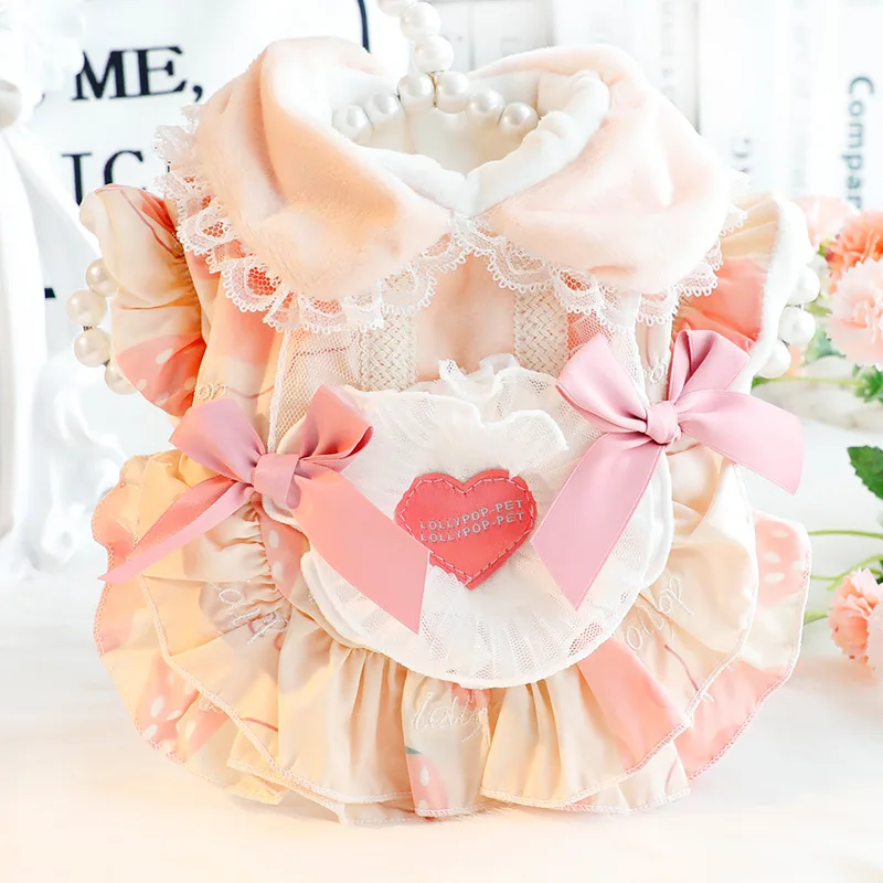 Sweet Cute Pink Pet Dog Clothes Fashion Cotton Velvet Lolita Princess Dress For Small Medium Dog Winter Thick Warm Puppy Skirts
Sweet Cute Pink Pet Dog Clothes Fashion Cotton Velvet Lolita Princess Dress For Small Medium Dog Winter Thick Warm Puppy Skirts