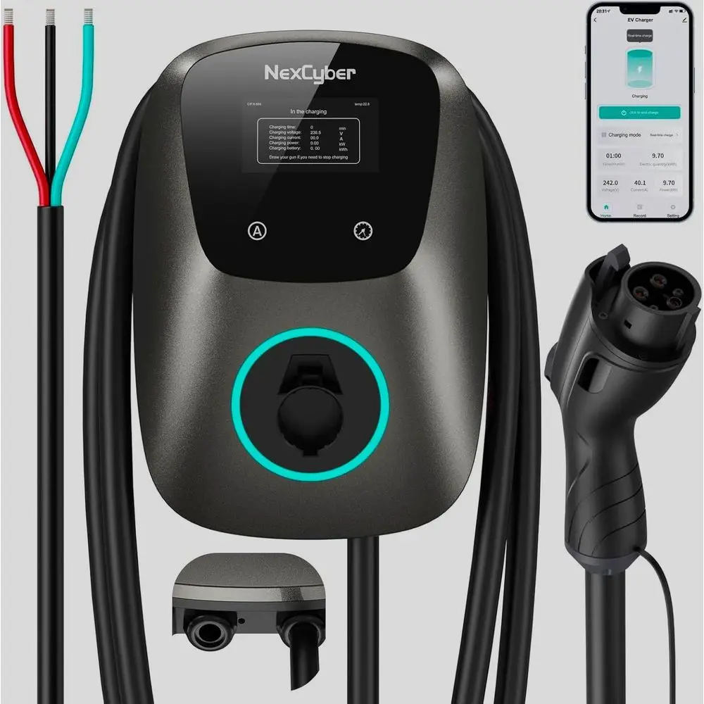 Зарядное устройство для электромобилей Plug-and-Play, 48А, 25 футов, совместимое с J1772, для домашнего использования, уровень 2, с опцией жесткого подключения (карбоновый кабель)
Зарядное устройство для электромобилей Plug-and-Play, 48А, 25 футов, совместимое с J1772, для домашнего использования, уровень 2, с опцией жесткого подключения (карбоновый кабель)