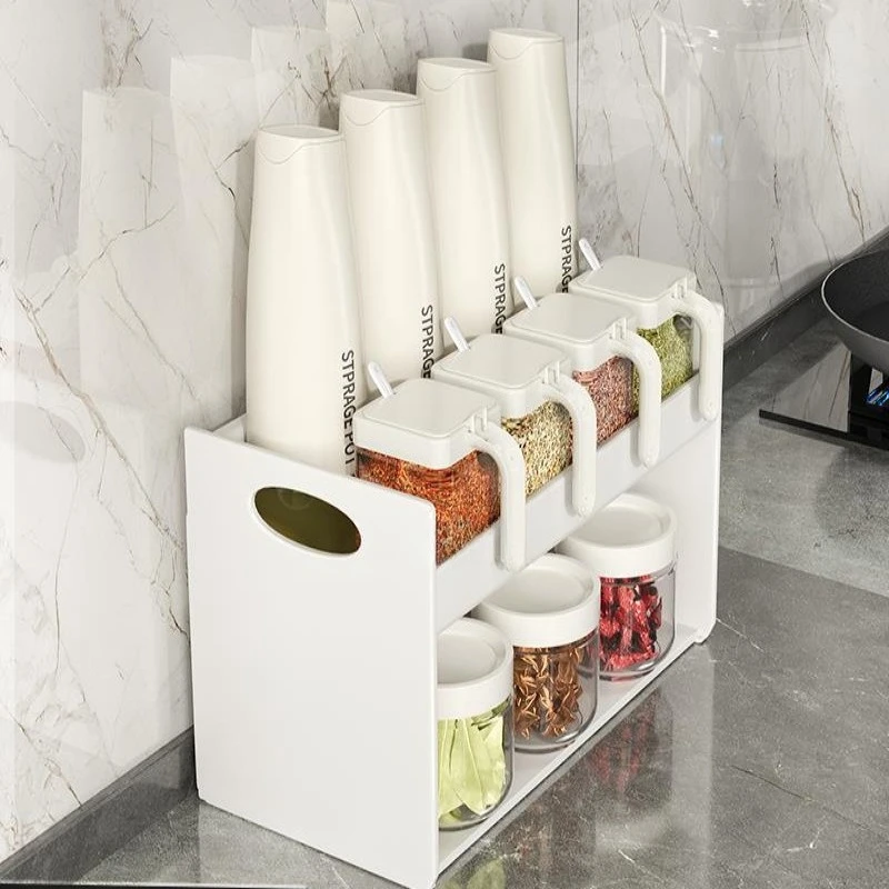 Kitchen Household Shelves Oil Salt Sauce Vinegar Seasoning Wall Hanging Salt Seasoning Storage 
Kitchen Household Shelves Oil Salt Sauce Vinegar Seasoning Wall Hanging Salt Seasoning Storage