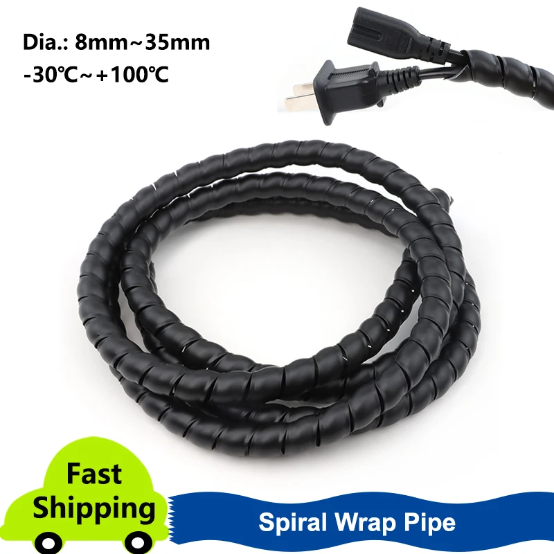 1~10m Black Cable Wire Protector Cable Organizer Management Pipe 8/10/12/14/16/18/20/25/28/30/35mm Spiral Wrap Winding Pipe
1~10m Black Cable Wire Protector Cable Organizer Management Pipe 8/10/12/14/16/18/20/25/28/30/35mm Spiral Wrap Winding Pipe