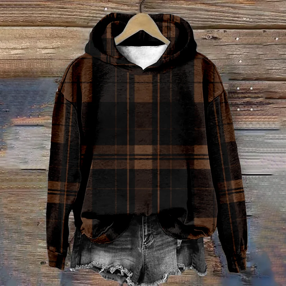 Vintage Hoodie for Women Fashion Plaid Patchwork Deisgn Pullover Harajuku Tracksuit Casual Streetwear
Vintage Hoodie for Women Fashion Plaid Patchwork Deisgn Pullover Harajuku Tracksuit Casual Streetwear