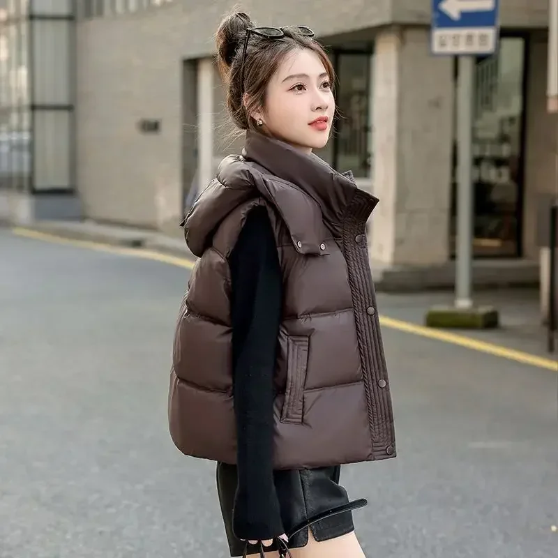 Women's Hooded Vests Solid Color Quilted Lady Giletes Coats on Sale Insulated Sleeveless Classic Clothes Fashion 2024 Youthful
Women's Hooded Vests Solid Color Quilted Lady Giletes Coats on Sale Insulated Sleeveless Classic Clothes Fashion 2024 Youthful