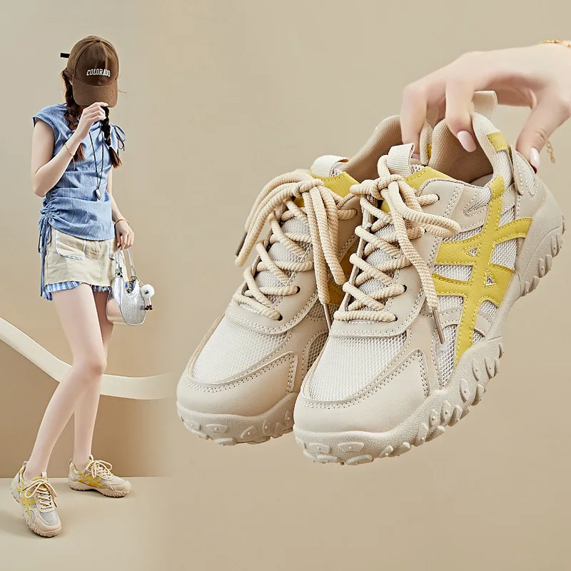 Женские кроссовки на платформе, весенне-осенняя женская повседневная спортивная обувь, трендовые дышащие кроссовки, дизайнерская износостойкая обувь на толстой подошве 
Женские кроссовки на платформе, весенне-осенняя женская повседневная спортивная обувь, трендовые дышащие кроссовки, дизайнерская износостойкая обувь на толстой подошве