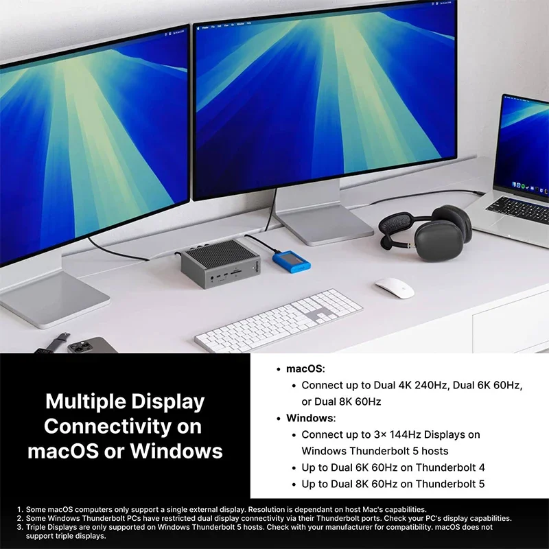 TS5 Thunderbolt 5 Dock: 140W Charging, 15-in-1 USB Dock, 5 USB Ports, 10 Gbps Bandwidth, 2.5 GbE Network Bandwidth
TS5 Thunderbolt 5 Dock: 140W Charging, 15-in-1 USB Dock, 5 USB Ports, 10 Gbps Bandwidth, 2.5 GbE Network Bandwidth