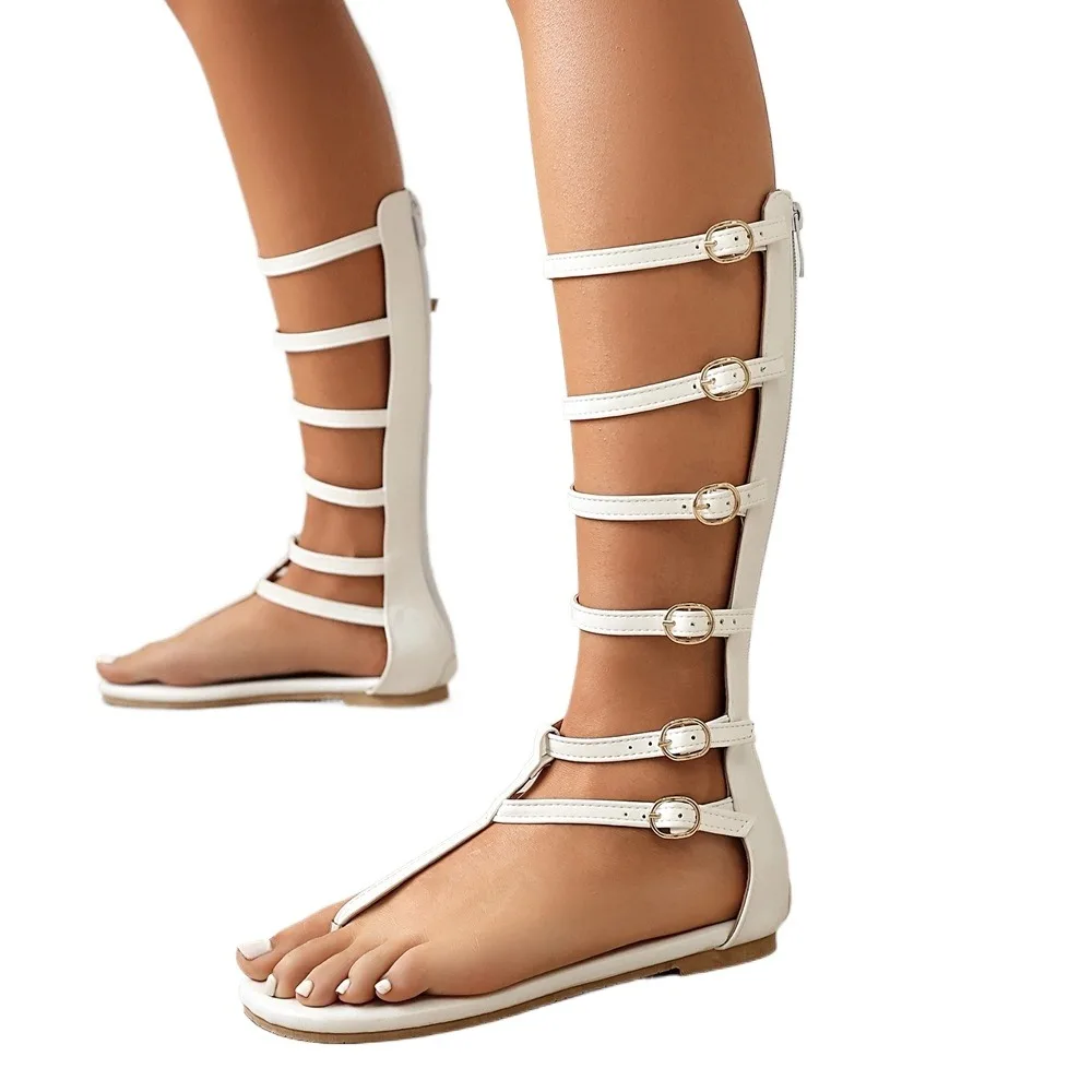 Women's Gladiator Sandals Knee High Roman Flat Sandalias Plus Size 28-48 Back Zipper Buckle Summer Beach Party Casual Shoes L34
Women's Gladiator Sandals Knee High Roman Flat Sandalias Plus Size 28-48 Back Zipper Buckle Summer Beach Party Casual Shoes L34