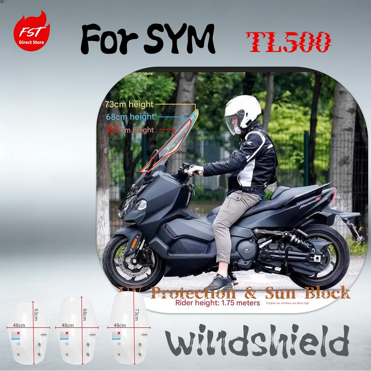 Tall & Wide Windshield with Chest Guard for SYM MAXSYM TL500, Modified Front Wind Screen
Tall & Wide Windshield with Chest Guard for SYM MAXSYM TL500, Modified Front Wind Screen