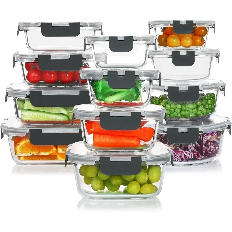 Upgraded version,Gray, 24 Pieces Glass Food Storage Containers Set-Stackable Airtight Glass Storage Containers,High quality
Upgraded version,Gray, 24 Pieces Glass Food Storage Containers Set-Stackable Airtight Glass Storage Containers,High quality