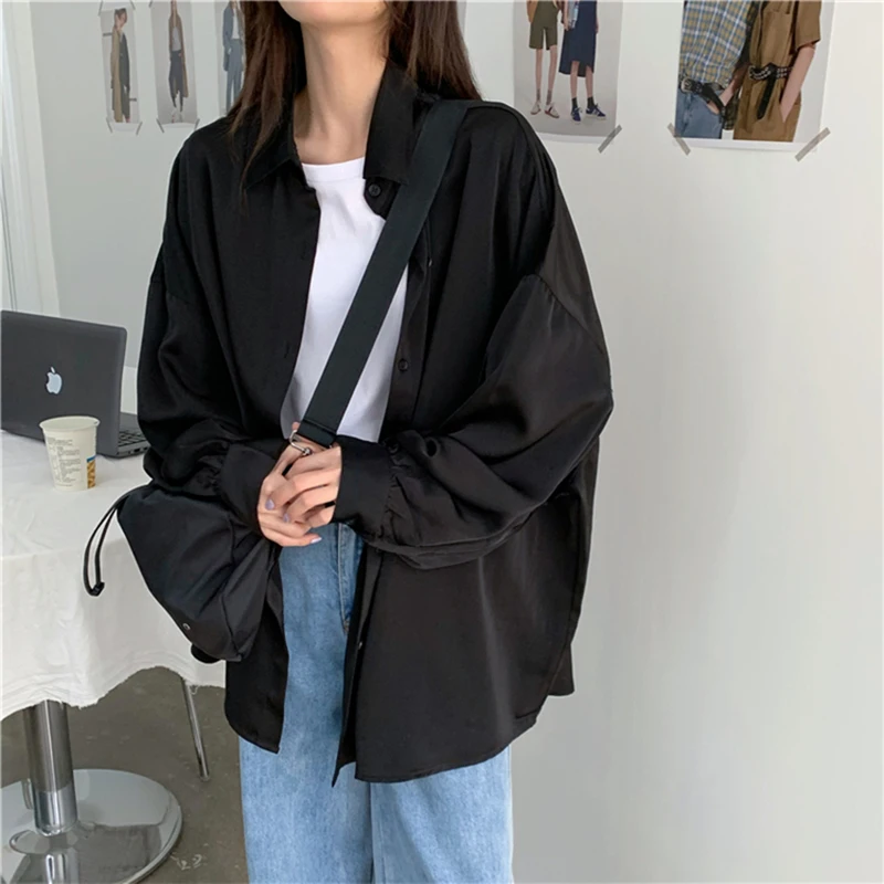Summer Black Blouse Women Korean Fashion Shirts Casual Women Spring Loose Solid Thin Tops Female Basic White Shirts
Summer Black Blouse Women Korean Fashion Shirts Casual Women Spring Loose Solid Thin Tops Female Basic White Shirts