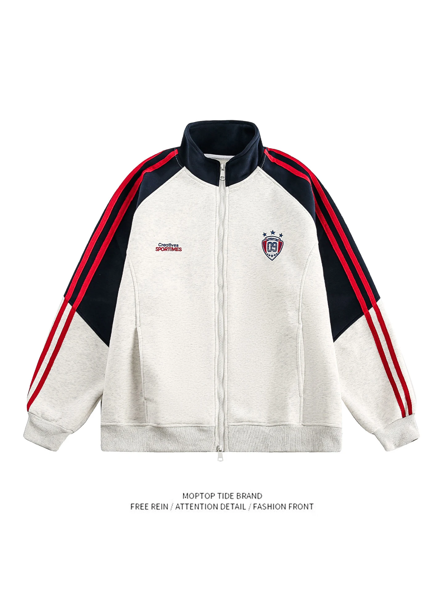 Mr. WH American Retro Splicing Sports Jaet Loose ex Autumn Cardigan Sweatirt Polyester Casual Sle Youth ular
Mr. WH American Retro Splicing Sports Jaet Loose ex Autumn Cardigan Sweatirt Polyester Casual Sle Youth ular