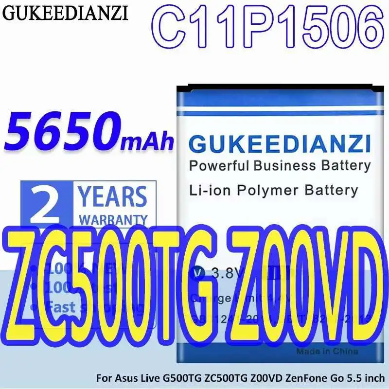Надежный аккумулятор для мобильного телефона C11P1506 для Asus Live G500TG ZC500TG Z00VD Zenfone GO 5,5 дюймов 5650 мАч
Надежный аккумулятор для мобильного телефона C11P1506 для Asus Live G500TG ZC500TG Z00VD Zenfone GO 5,5 дюймов 5650 мАч