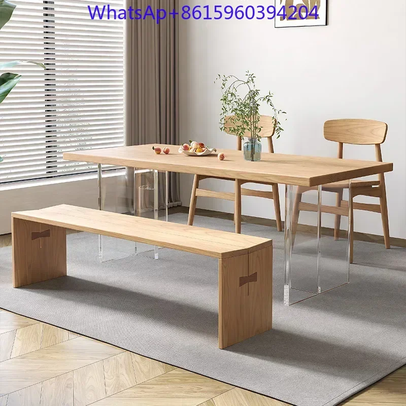 Simple acrylic suspension table rectangular Nordic ash solid wood large board tables and chairs small household type
Simple acrylic suspension table rectangular Nordic ash solid wood large board tables and chairs small household type