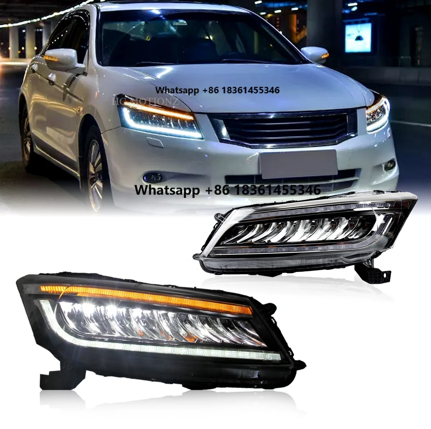 Заводские анимированные фары с динамическим поворотником FULL LED для Accord 2008-2012
Заводские анимированные фары с динамическим поворотником FULL LED для Accord 2008-2012