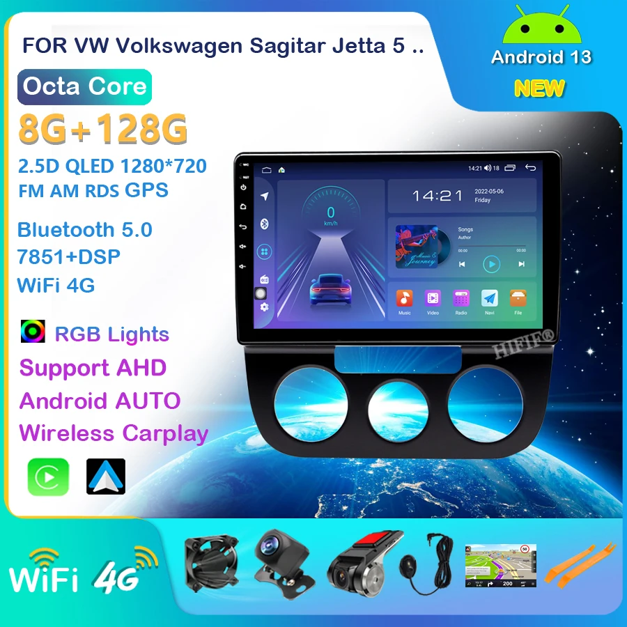 Android 13 Car Radio Video Player For VW Volkswagen Sagitar Jetta 5 MT AT 2006-2010 Auto Multimedia GPS Stereo DSP Carplay OBD
Android 13 Car Radio Video Player For VW Volkswagen Sagitar Jetta 5 MT AT 2006-2010 Auto Multimedia GPS Stereo DSP Carplay OBD