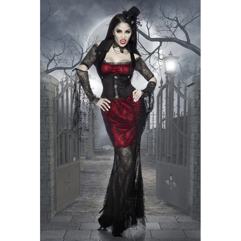 Dark Witch Long Dress European American Style Vampire Demon Costume Halloween Cosplay Party Outfit
Dark Witch Long Dress European American Style Vampire Demon Costume Halloween Cosplay Party Outfit