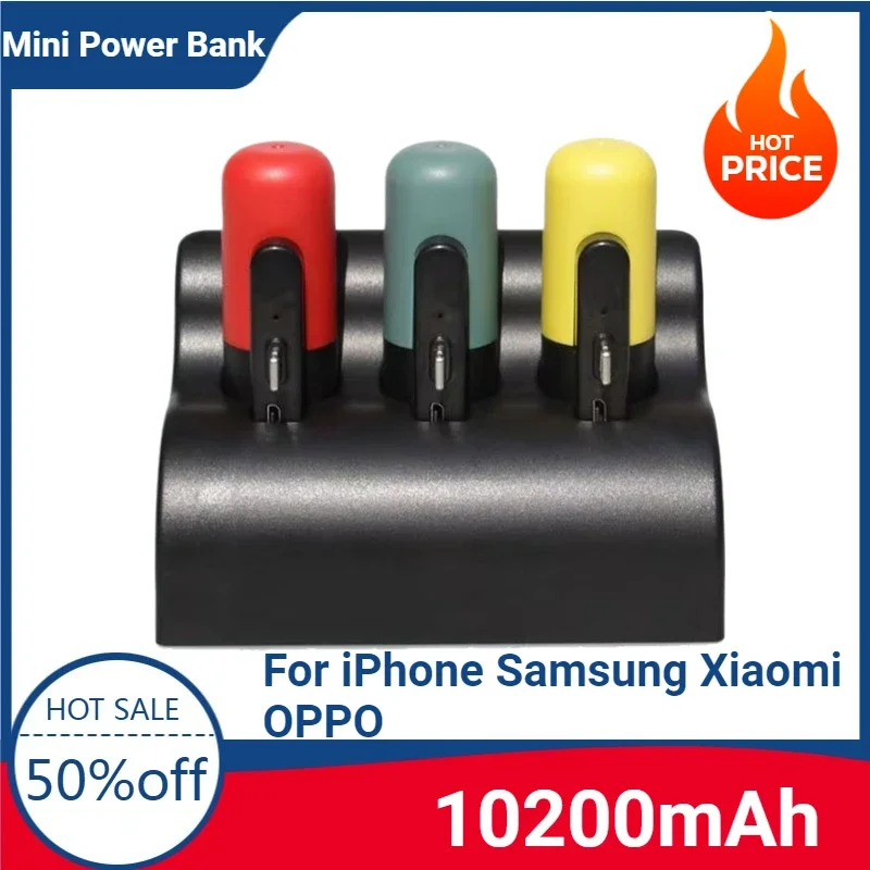10200mAh Mini Power Bank For iPhone Samsung Xiaomi OPPO External Battery Powerbank Wireless Charger Portable Capsule Poverbank
10200mAh Mini Power Bank For iPhone Samsung Xiaomi OPPO External Battery Powerbank Wireless Charger Portable Capsule Poverbank