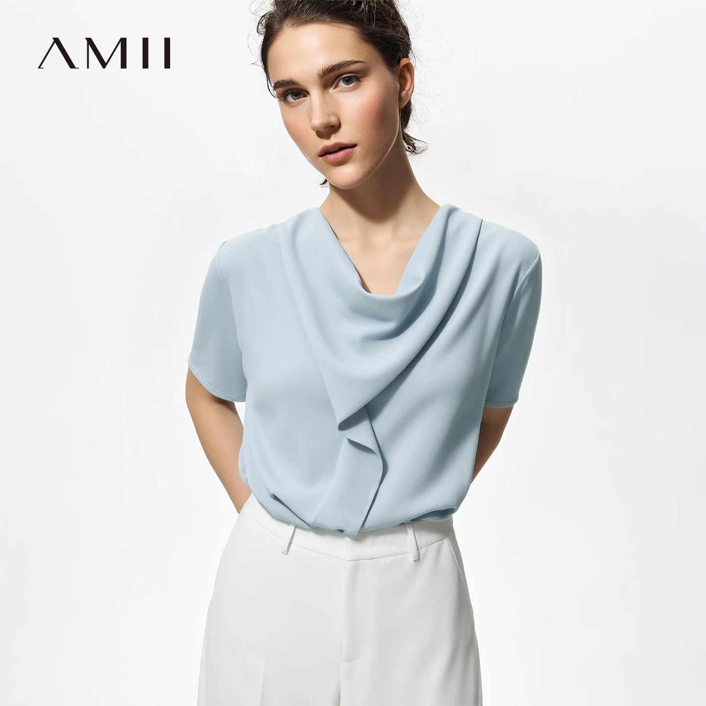Amii Woman Blouses 2026 Summer New Cowl Neck Short Sleeve Elegant Chiffon Top Flowy Loose Fit Office Shirts & Blouses 12612017
Amii Woman Blouses 2026 Summer New Cowl Neck Short Sleeve Elegant Chiffon Top Flowy Loose Fit Office Shirts & Blouses 12612017