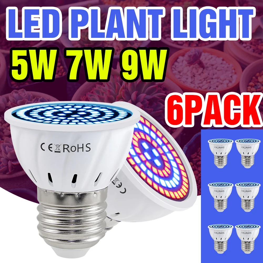 Набор из 6 светодиодных ламп для выращивания растений, полный спектр, для комнатных цветов, суккулентов, AC 220V, цоколи E27/E26/E14/B22/GU10/MR16
Набор из 6 светодиодных ламп для выращивания растений, полный спектр, для комнатных цветов, суккулентов, AC 220V, цоколи E27/E26/E14/B22/GU10/MR16