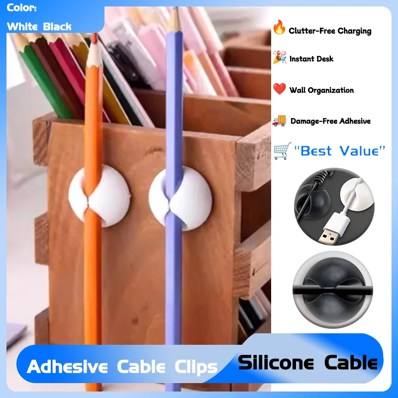 Earphone Line Mous Management USB Data Cable Holders Adhesive Cable Clips Silicone Cable Organizer Desktop Wall Charging Cord 
Earphone Line Mous Management USB Data Cable Holders Adhesive Cable Clips Silicone Cable Organizer Desktop Wall Charging Cord