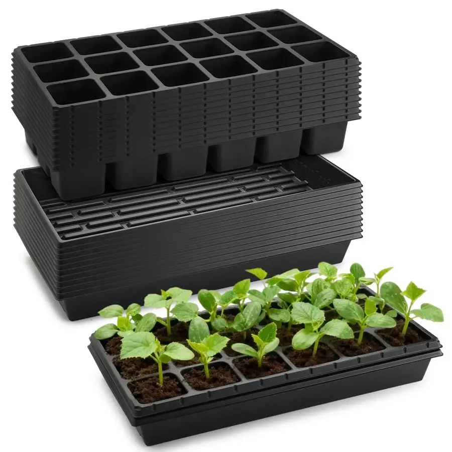 Pack 3 Inch Square Pots 2.9 Deep 18 Big Cell Seedling Trays with 10 Pack Water Collection Nursery 1020 Trays No Holes for Seeds
Pack 3 Inch Square Pots 2.9 Deep 18 Big Cell Seedling Trays with 10 Pack Water Collection Nursery 1020 Trays No Holes for Seeds