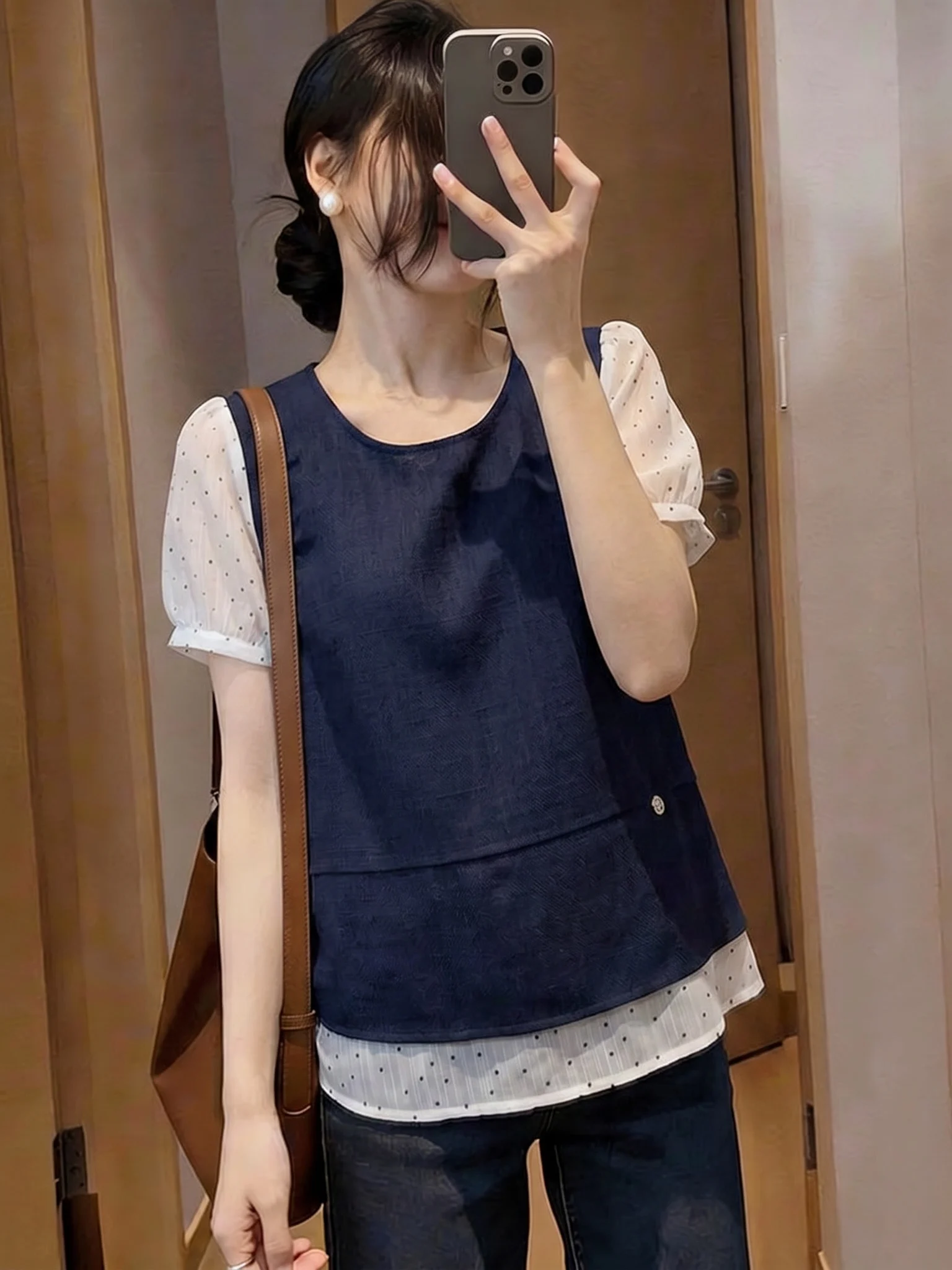 Summer 2026 plus Size Women's Royal Blue Polka Dot Short Sleeve Vest Korean Style Ageless Top And Bottom Set Commute Ready
Summer 2026 plus Size Women's Royal Blue Polka Dot Short Sleeve Vest Korean Style Ageless Top And Bottom Set Commute Ready