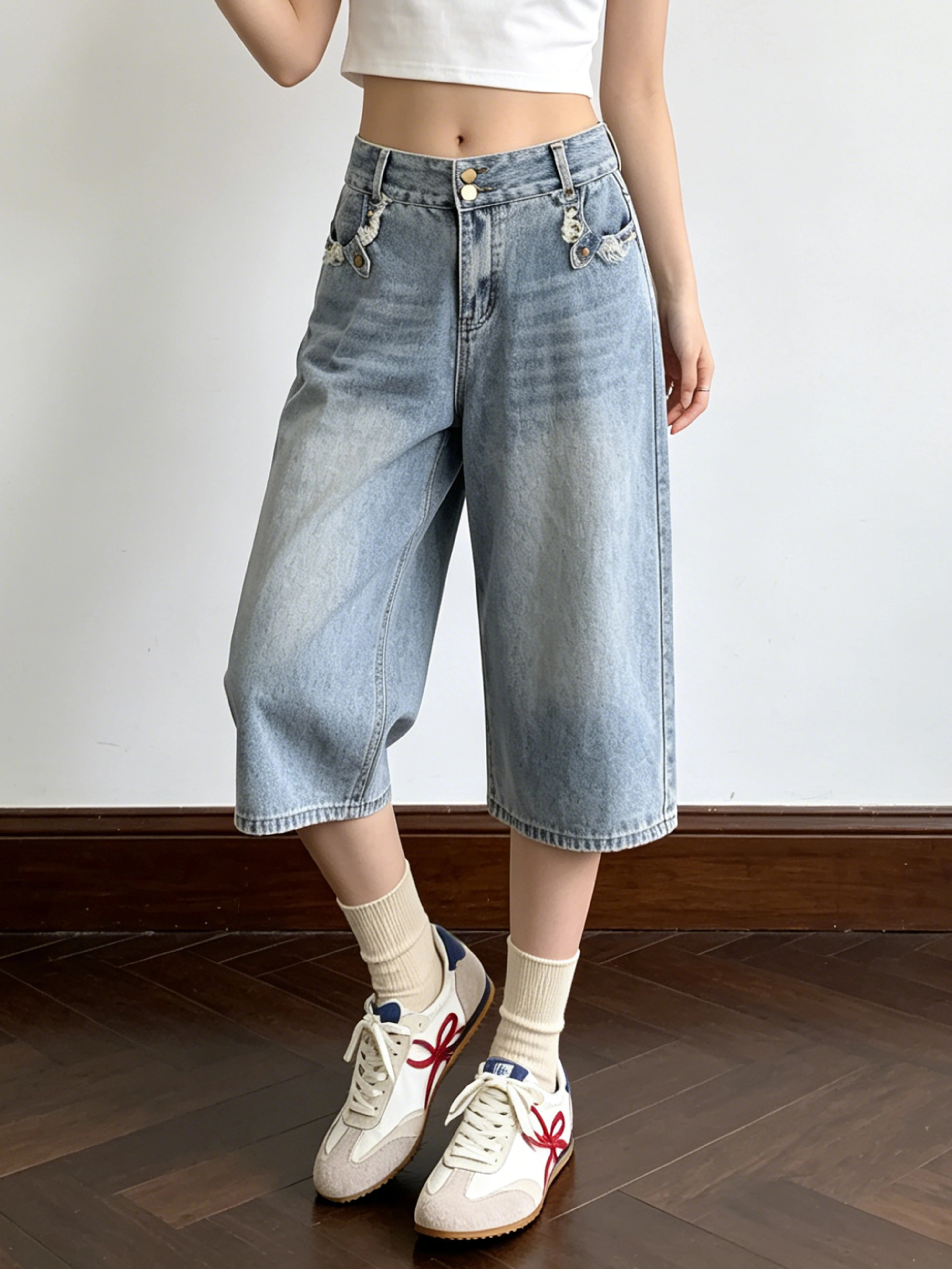 American Style High Street CleanFit Slimming Jeans Casual Hole Hole Wide Leg Seven-Foot Pants Women Summer Cotton Denim
American Style High Street CleanFit Slimming Jeans Casual Hole Hole Wide Leg Seven-Foot Pants Women Summer Cotton Denim