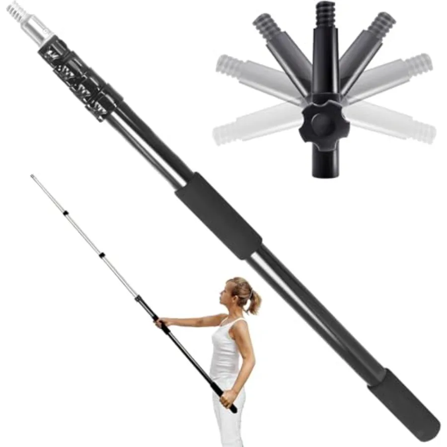 28Feet Reach Telescopic Extension Pole Multi-Purpose Extendable Pole with Universal Twist-on Metal Tip Lightweight Sturdy Alumi
28Feet Reach Telescopic Extension Pole Multi-Purpose Extendable Pole with Universal Twist-on Metal Tip Lightweight Sturdy Alumi