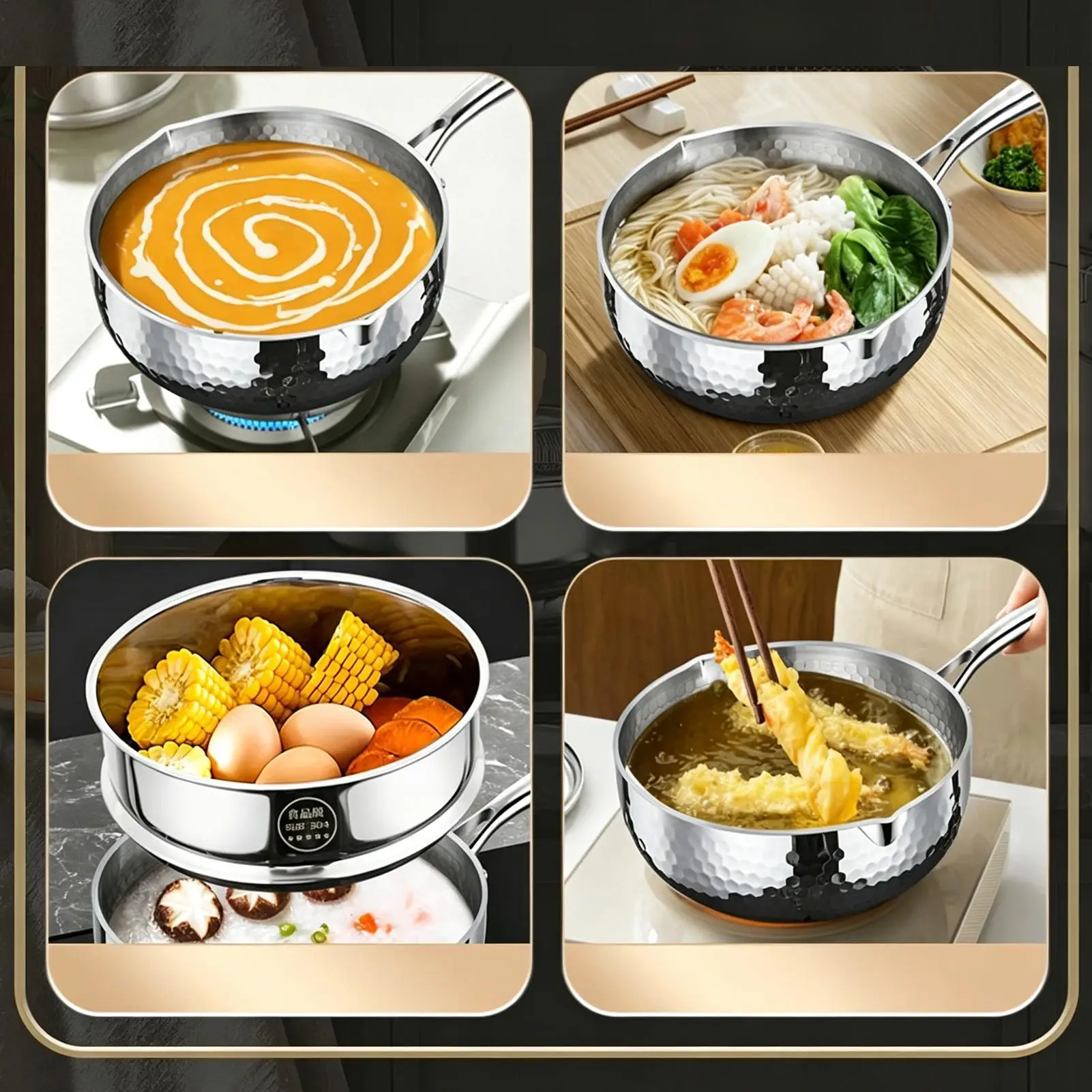 Saucepan With Lid Stainless Steel Cookware With Handle And Pour Spout Saucepans Cooking Steaming Set For Frying Simmering
Saucepan With Lid Stainless Steel Cookware With Handle And Pour Spout Saucepans Cooking Steaming Set For Frying Simmering