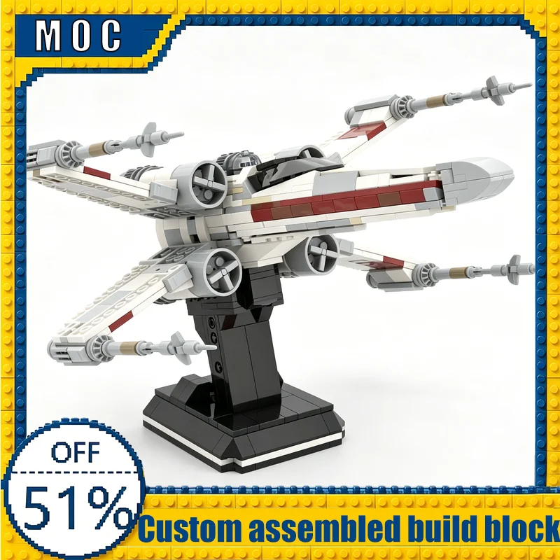 834PCS T-65 B X Technology Wing Starfighter Red 5 Model Custom Building Blocks DIY Assembly Educational Toy Boys Birthday Gifts
834PCS T-65 B X Technology Wing Starfighter Red 5 Model Custom Building Blocks DIY Assembly Educational Toy Boys Birthday Gifts