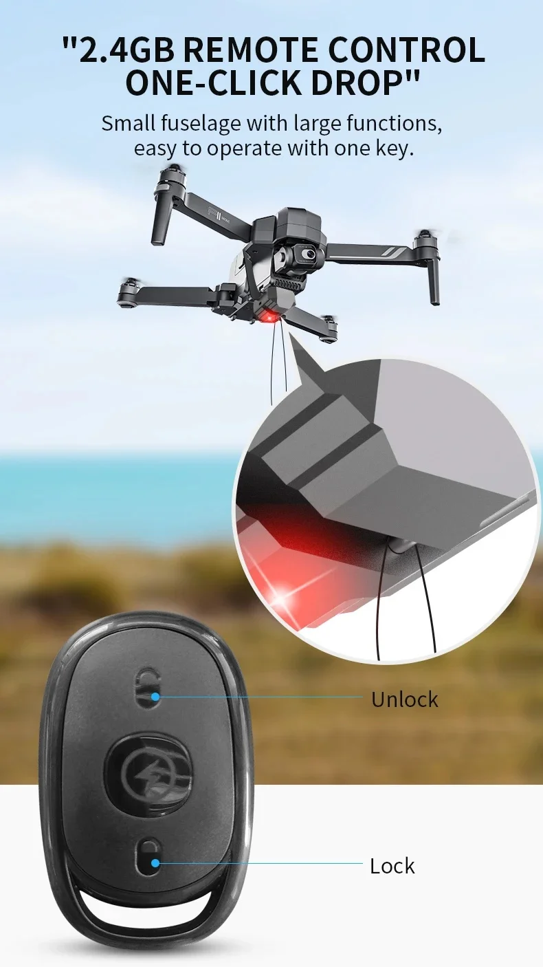Universal Airdrop System For DJI Mini 4 Pro/Mini 3 Pro/Mavic 3/Mini 2/AIR 2/2S/Mavic 2/SJRC F11S/Fimi X8 SE Drone Gift Thrower
Universal Airdrop System For DJI Mini 4 Pro/Mini 3 Pro/Mavic 3/Mini 2/AIR 2/2S/Mavic 2/SJRC F11S/Fimi X8 SE Drone Gift Thrower
