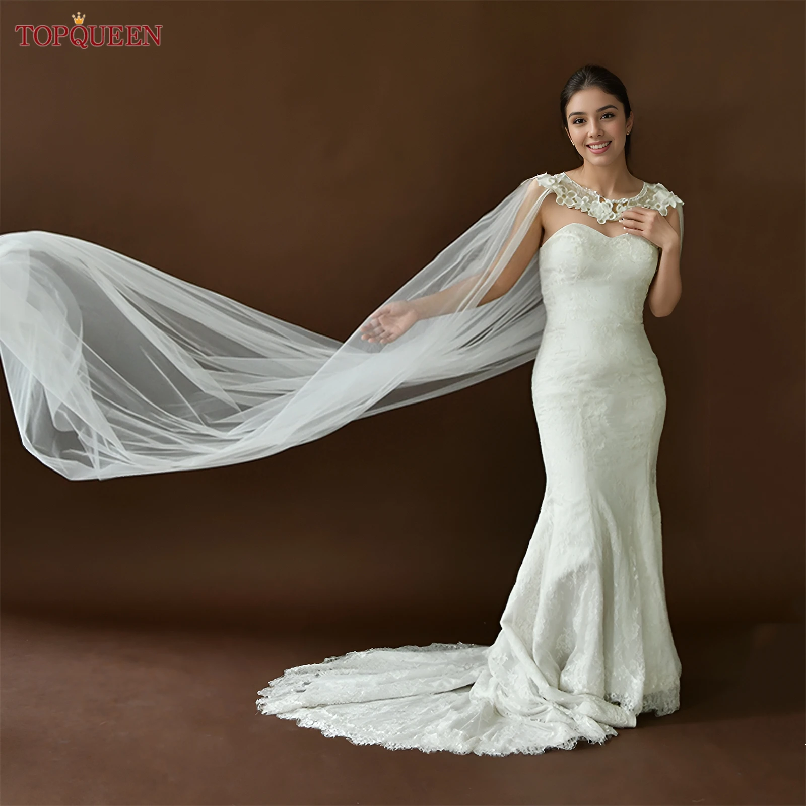 TOPQUEEN Vg18 Свадебная шаль с кружевной аппликацией, женская длинная кружевная накидка из тюля, свадебные накидки, свадебные аксессуары, настраиваемые
TOPQUEEN Vg18 Свадебная шаль с кружевной аппликацией, женская длинная кружевная накидка из тюля, свадебные накидки, свадебные аксессуары, настраиваемые
