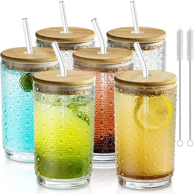 Hobnail Drinking Glasses Set, Hobnail Tumblers with Lids and Straws - 15oz Old Fashioned Glasses, Set of 6 -
Hobnail Drinking Glasses Set, Hobnail Tumblers with Lids and Straws - 15oz Old Fashioned Glasses, Set of 6 -
