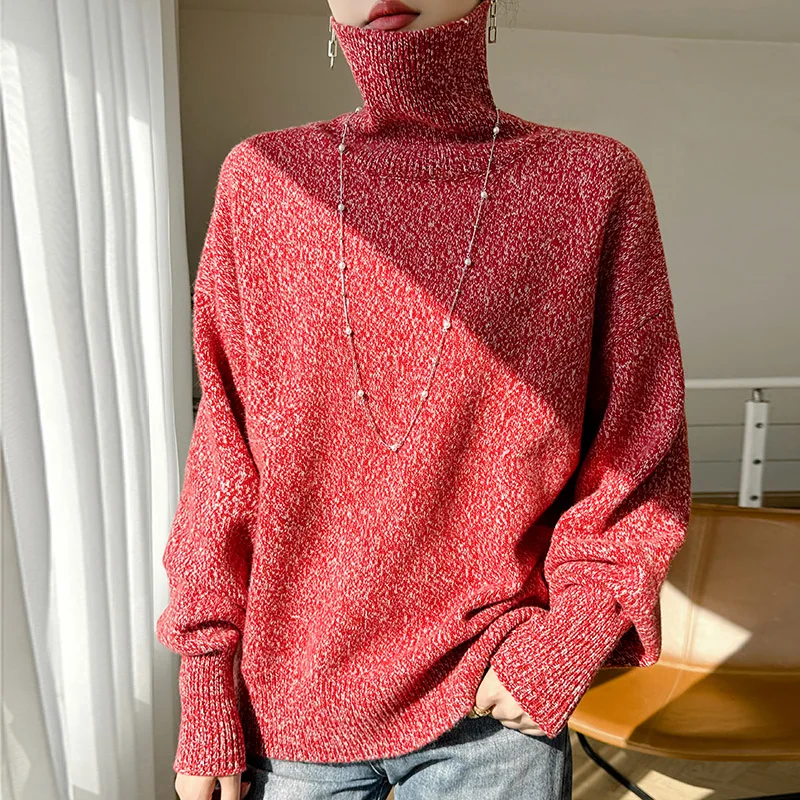 Korean style loose and cozy high-neck 100% cashmere women's winter thick and fluffy new trendy inner wear
Korean style loose and cozy high-neck 100% cashmere women's winter thick and fluffy new trendy inner wear