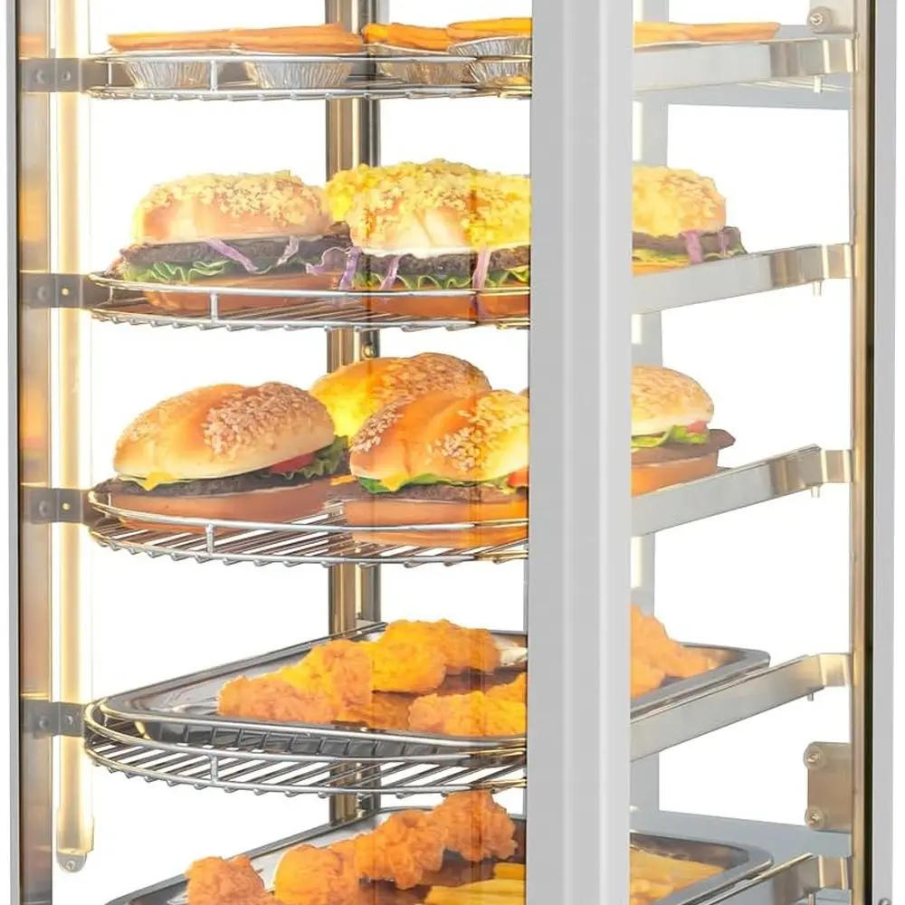 5-Tier Commercial Food Warmer Pizza Warmer Countertop, Food Warmer Display with LED Lighting Removable Shelves Glass Door, Pretz
5-Tier Commercial Food Warmer Pizza Warmer Countertop, Food Warmer Display with LED Lighting Removable Shelves Glass Door, Pretz