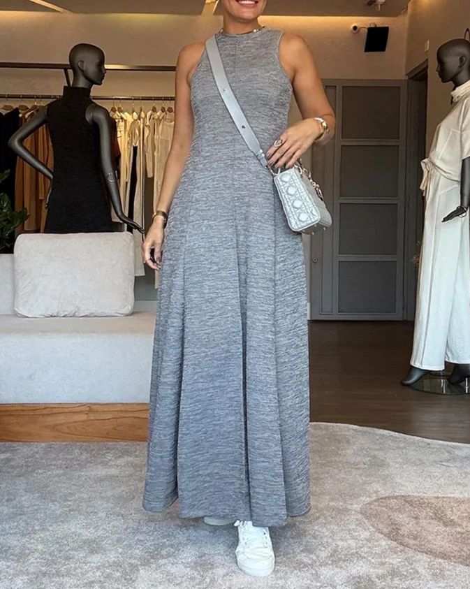 Womens Dresses Round Neck Sleeveless Tank Dress Casual A Line Waist Flared Maxi Dress Simple Commuting Elegant Dress
Womens Dresses Round Neck Sleeveless Tank Dress Casual A Line Waist Flared Maxi Dress Simple Commuting Elegant Dress